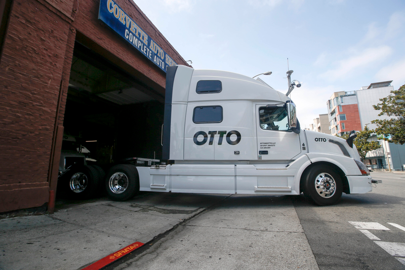 Otto built a self-driving truck for a beer run in October. Photo credit: AP